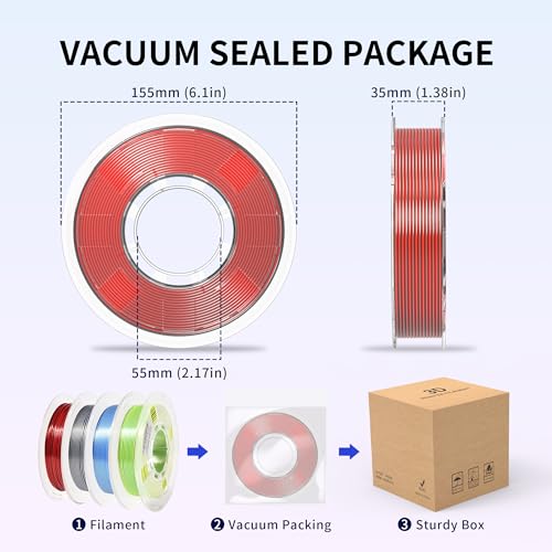 Image of RAMBERY Silk Dual Color 3D Printer Filament Bundle 1.75mm + /- 0.02mm, Bicolor PLA 3D Printing Filament 200gX4 Spools (1.76 lbs), Black-Silver, Red-Black, Blue-Silver, Yellow-Green
