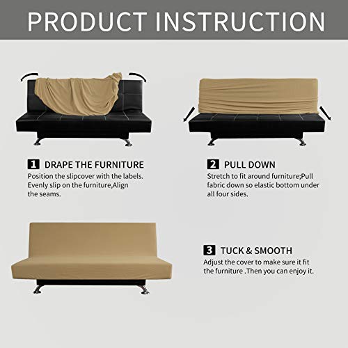Image of Easy-Going Stretch Large Futon Slipcover Armless Futon Cover Golden