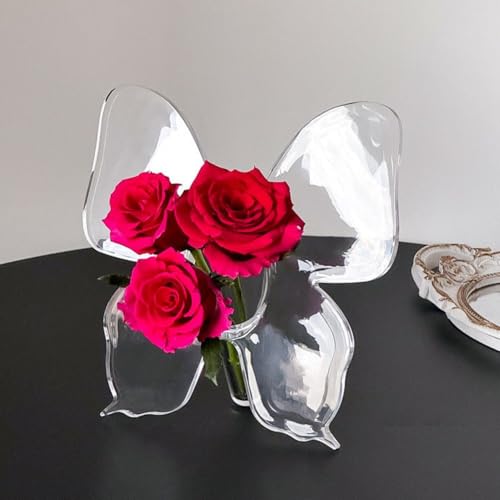 Vase papillon acrylique fleur séchée décoration table maison et bureau - 5