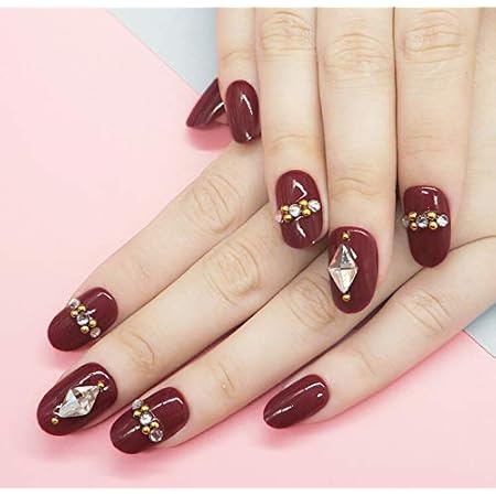 Amazon Sifashion 濃い赤 优雅 で気质の高い淑女 水滴の形 24pcs 个性によるニーズを満たせる ネイルチップ つけ爪 Sifashion ネイルチップ 通販