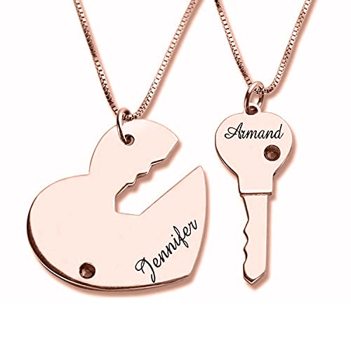 Key to My Heart Matching Necklace for Couples 2 Bestfriend Sister Birthstone Necklaces Boyfriend Girlfriend Relationship Custom Best Friend Friendship Bff Chain Him Her Engagement Wedding3