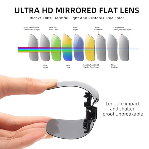 LADEESSE 4-Pack Polarized Clip-On Sunglasses for Women Men,Over Prescription Glasses with UV Protection3