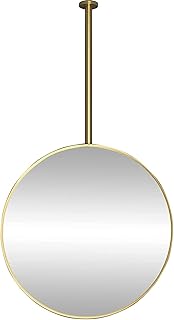 HJW Specchio Decorativo per Corridoio Chiaro e Pratico, Specchio da Parete per Bagno, Montaio a Soffitto | Specchi Sospesi per la Decorazione Della Parete, Specchio da Trucco con Struttura in Metallo