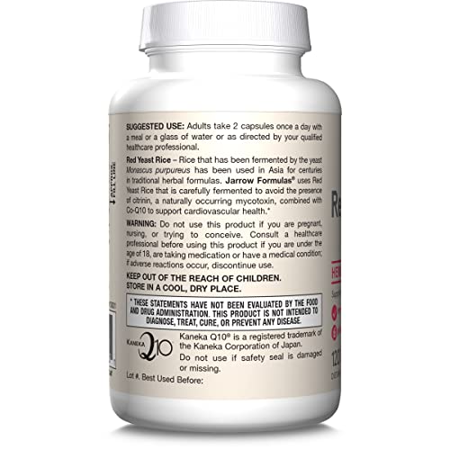 Jarrow Formulas RYR Red Yeast Rice 1200 Mg & Co-Q10 100 Mg Per Serving - 120 Veggie Caps - 60 Servings - Herbal Heart Health Dietary Supplement thumb #8