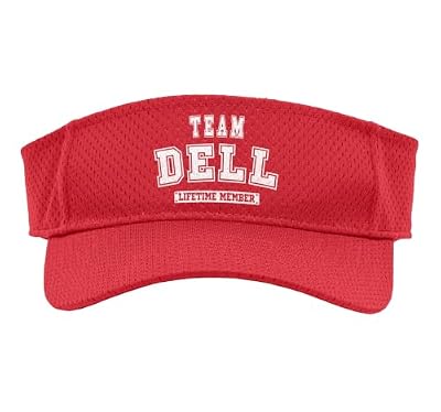 Team DELL Lifetime Member Family Last Name Sport Sun Visor, Adult, One Size, Red