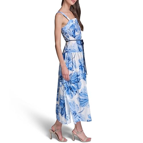 Image of Karl Lagerfeld Women's Sleeveless Rope Belt A-line Maxi Dress