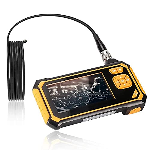 8MM Dual Lens Industrial Endoscope, IP67 Waterproof Snake Borescope 6 LED Lights, 4.3inch IPS Screen, Sewer Pipe Drain Plumbing Inspection Camera(10M/32.8FT Cable)