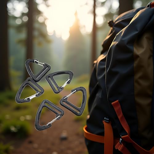 20 Pcs Black Plastic Triangle Carabiners 1 Inch Backpack Clasp Snap Hook for Lanyards, Handbags, Backpacks, Luggage, Buckles, Fasteners