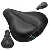 Zacro Wide Bike Seat Cushion - Gel Padded Bike Seat Cover for Men & Women Comfort, Adjustable Velco Secure Bicycle Cushion, Fit with Peloton, Exercise, Stationary, Indoor & Outdoor Bicycle Saddle