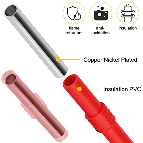 Image of 10Pcs 4mm Banana Plug Coupler Female to Female Insulated Banana Socket Jack Connector for Multimeter Speaker Test Leads Electrical Connections, 5 Colors