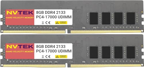 16GB DDR4 2133MHz UDIMM Memory Kit 2x8GB 1Rx8 288-pin