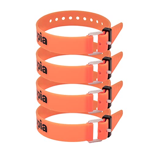 Appia Straps - Spanngurte 35cm Orange (4er Pack) inkl. Strap-Keeper für Fahrrad, Ski, Bikepacking, Camping, Heimwerken aus TPU mit rostfreier Aluminium-Schnalle