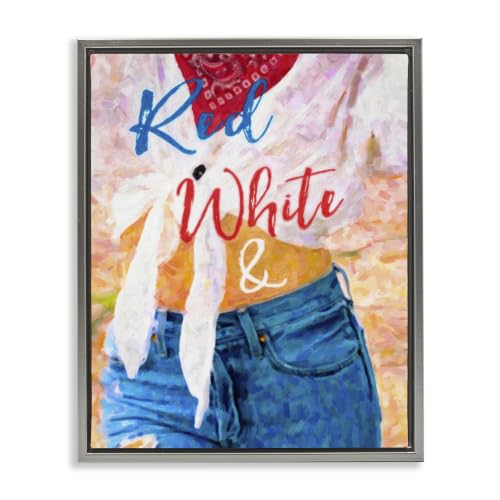 Patriotic Americana Celebration, 16 x 20 Inch Canvas in Floater Frame