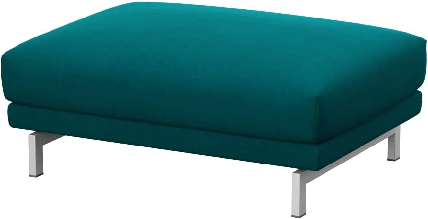 Soferia Replacement Compatible Cover for Nockeby Footstool, Fabric Eco Leather Grey