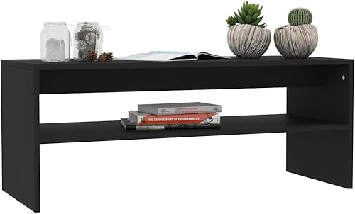 Miniatura 8 de Mesa auxiliar, mesa de centro emergente, mesa de centro para sala de estar, oficina, balcón, sala de estar familiar, color negro, 39.4 x 15.7 x 15.7