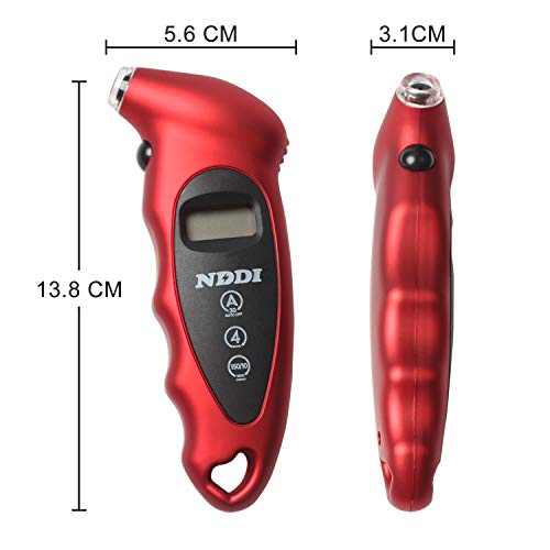 Nddi 2 Pack Digital Tire Pressure Gauge, 150 Psi 4 Settings Car Truck Bicycle Backlit Lcd Non-Slip Grip, Gray And Red. #TOP2