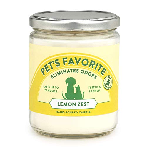 Pet's Favorite - Tested & Proven - Odor Eliminating Candle, Pet-Friendly Scented Candle, In 4 Great Fragrances – 70-Hour Burn Time, Cotton Wick (Lemon Zest, Pack Of 1) #TOP22