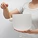 DiDiBirDi B Note Heart Chakra Frosted Quartz 8-Inch Crystal Singing Bowl With One Mallet,One O-Ring and A Storage Bag, for Meditation, Yoga