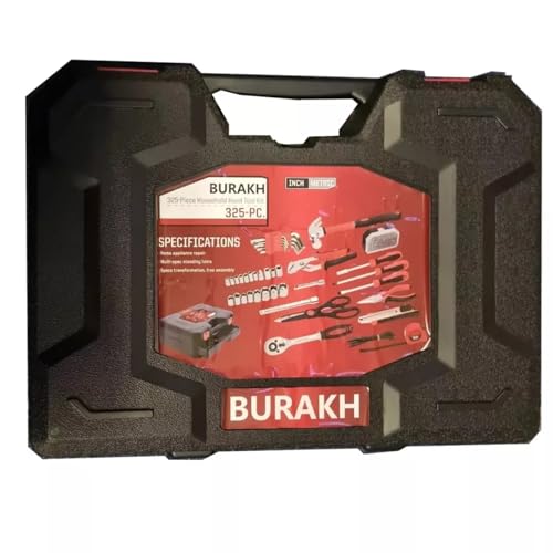 Hand Tool Kit 325 Pcs Professional Tool Kit Set for Household & Workshop DIY Tools Sturdy Tools in One Case for DIYers Construction Workers Mechanics Workshops