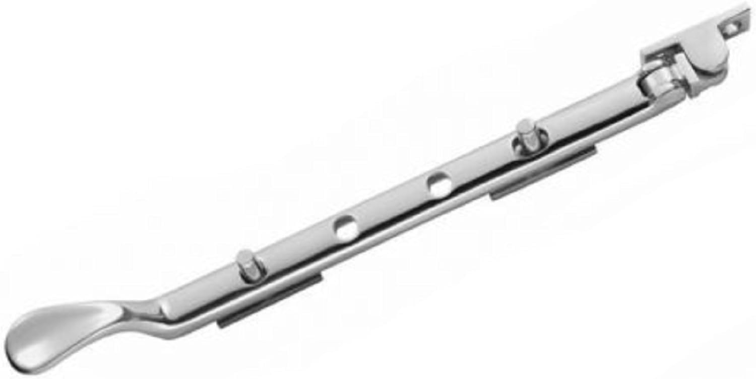 GENUEN® Victorian Window Casement Stay 254mm (10") + Screws (Satin Chrome)