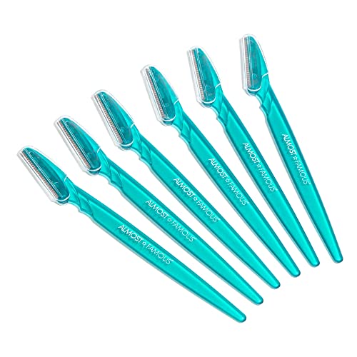 Almost Famous Women's Face Exfoliator Beauty Razors For Women Peach Fuzz - Razors for Women Face, Womens Facial Hair Remover, Women Dermablade Razor for Women Face, Remove Fine Hairs, Eyebrow, Face and Neck, Face, Leg, and Neck, Beauty Groomers, with protective cover (1 Pack, Green)