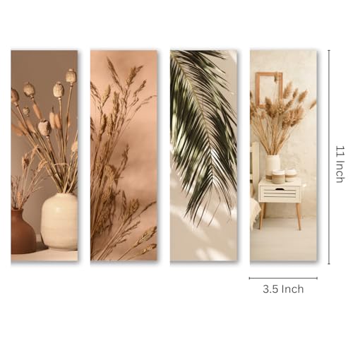Image of RADIQORE Set of 4 Wall Decor for Living Room- Boho Aesthetic Wall Hangings for Home /Wall Decoration Items for Living Room Wall Art Bedroom Eco-Friendly Recycled Board-Double Tape wall decor (Floral)
