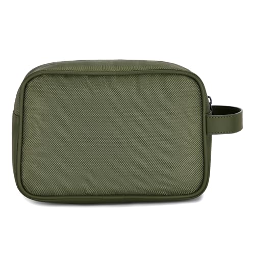 Image of Nasher Miles Stash Toiletry Kit | Cosmetic Bag | PU & Polyester | Travel Pouch Organizer | Multipurpose Storage Compartments & Carry Handle | Travel Accessory for Men & Women (Olive)