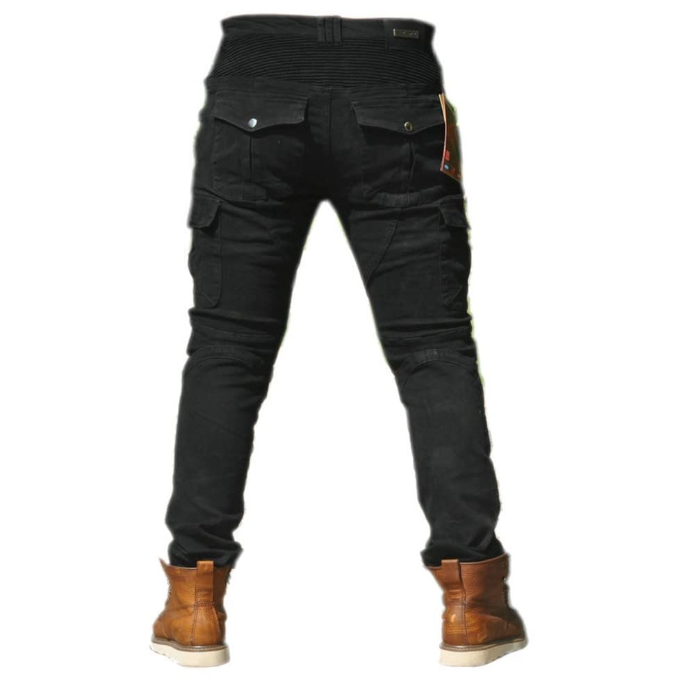 Uomo Moto Biker Jeans Rinforzato Protezione Pantaloni Linning Includono Armature Motorcycle Pants