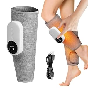 BIZOI Beinmassagegerät Kabellos mit Heizfunktion und Vibrationsfunktionen, Wadenmassagegerät mit 3 Modi und Intensitäten, Luftkompression, Heißdruckmassagegerät für Durchblutung Muskelentspannung
