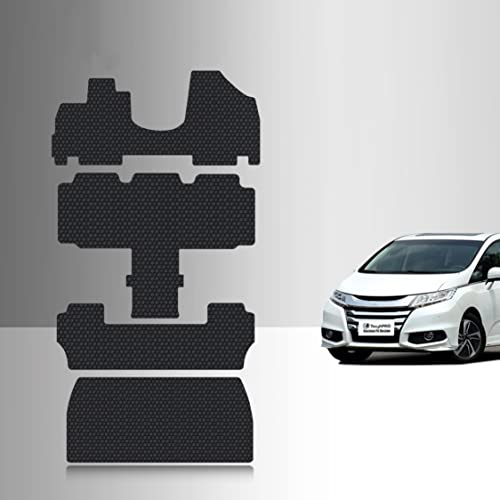 Toughpro Floor Mats Accessories 1St + 2Nd + 3Rd Row + Cargo Mats Accessories Compatible With Honda Odyssey (7 Passenger) All Weatherheavy Duty Black Rubber 2011 2012 2013 2014 2015 2016 2017 #TOP12