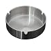 Xinyu Home Silver Tone 10cm Stainless Steel Round Cigarette Ashtray, for Home or Office use.