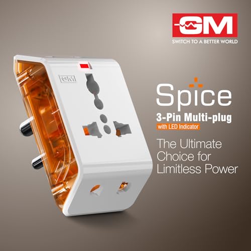 GM 6AMP 3-Pin Multiplug Travel Adapter with Universal Socket - Image 3