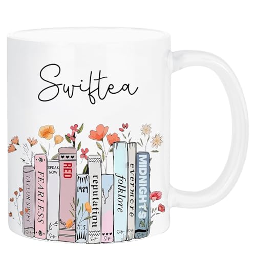 Sayudar Coffee Mug Ceramic Music Lover Personalized Mug Comfortable to Hold Delicate Smooth Coffee Cup Daily use Office Cup with Cup Brush Suitable for Coffee Juice Tea (White)