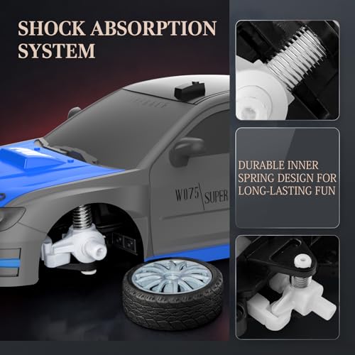 Image of Remote Control Car RC Drift Car 2.4GHz 1:24 Scale 4WD 15KM /H High Speed Model Vehicle with LED Lights Drifting Tire Racing Sport Toy Car for Adults Boys Girls Kids Gift