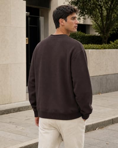 Image of Nobero Oversized Sweatshirts for Man Stylish Crew Neck | 280 GSM Rich Cotton Fleece Solid Oversized Fit Full Sleeve Sweatshirt for Men | Stylish Casual Wear Winter Sweatshirt for Men