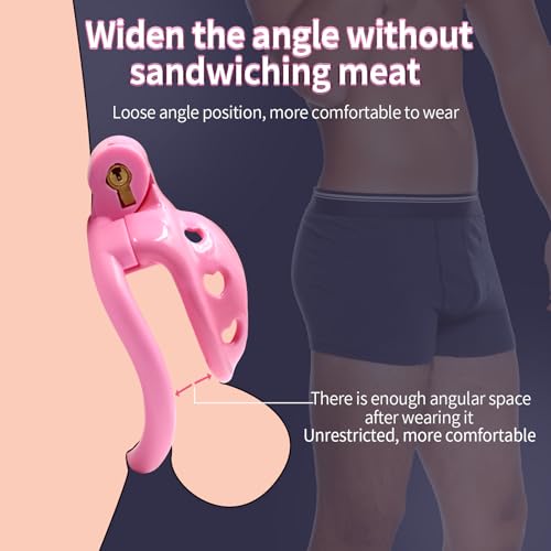 Image of Male Chastity Device Positive /Negative with 4 Rings Super Small Cage (Micro Pink)