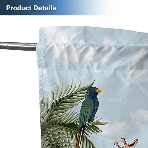 Yilinata Jungle Safari Forest Curtains for Kids Boys Girls African Animals Toddler Nursery Rod Pocket Drapes Home Baby Living Room Bedroom Decor 84 in X 84 in