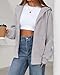 BTFBM Hoodies for Women Zip Up jacket Drawstring Spring Fashion 2026 Trendy Long Sleeve Sweatshirt Clothing Outfits(Grey, Large)
