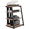 Meuble HiFi à 4 Etagères En Bois Et Acier Avec Roulettes Support Pour Platine Vinyle Meuble Audiovideo Avec Bande Led Et Steckdosenleisten Rangement Reglable Max 140kg 60cm X 51cm X 85cm 88574651