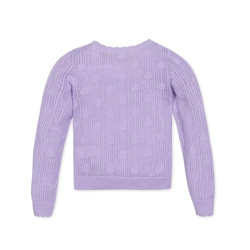 Image of Hope & Henry Girls' Long Sleeve Fancy Cardigan Sweater with Stripe Trim