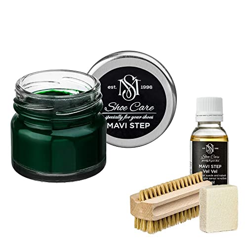Kit d'entretien pour chaussures en daim and nubuck Aurora - Coffret de luxe 113 Vert