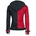Womens Halloween Cosplay Clown Property Squad Costume Jacket for Adult, Black & Red, Cotton, X-Large