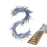 Guirnalda artificial de lavanda púrpura | 2 m pieza central reutilizable – Guirnalda artificial de lavanda violeta | para mesa escalera, pared, capa de entrada, ventana, Navidad, descuento de