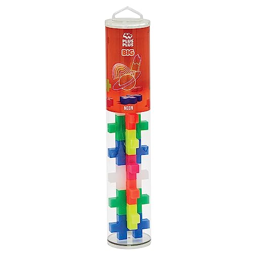 Image of PLUS PLUS Big 15 Piece Neon Mix - Large Building Blocks for Toddlers