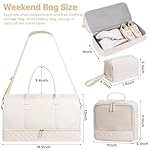 ETRONIK Weekender Overnight Bags for Women, Large Travel Duffle Bags with Shoe Compartment & Wet Pocket, Carry On Tote Bag Gym Duffel Bag with Toiletry Bags for Hospital 3 Pcs Set, Large Size - Image 2