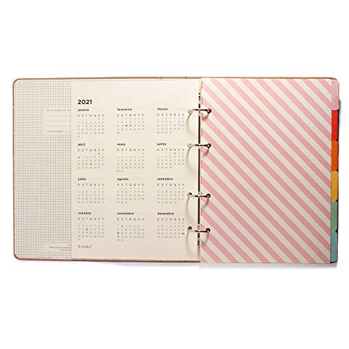 Caderno Criativo Verão, Multicolorido, Flamingo, Pautado, 120 fls, Papel Pólen 80g/m², Tamanho Grand