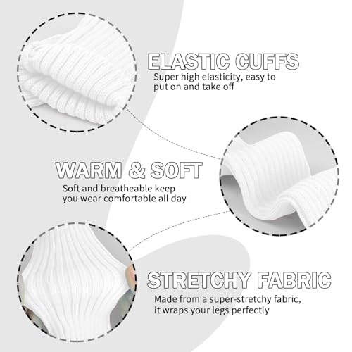 Image of Buauty Leg Warmers for Women 80s 90s Outfit Fashion Neon Ribbed Leg Socks Fashion Y2k Neon Accessories Sports Yoga (2 Pairs)