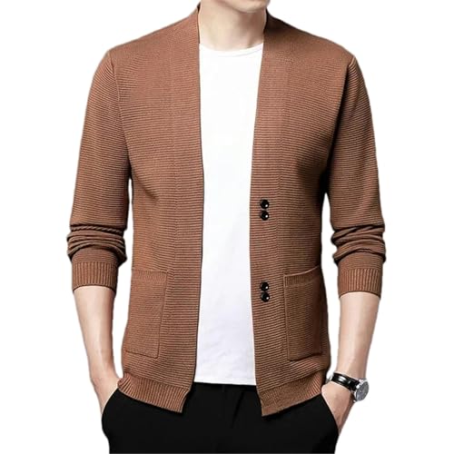 Knitted Cardigan Men's Cardigan Pocket Button Casual Cardigan Tops Men's Knitted Sweater