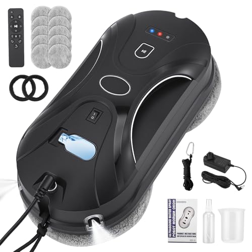 VeftBltrem Robot de Limpieza de Ventanas automático, Robot de Limpieza de Ventanas con Chorro de Agua, planificación automática de Ruta, Robot Limpiador de Ventanas eléctrico (B)