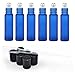 Pack of 6, 10ml, Blue Roll On Bottles With Metal Ball for Essential Oil, Aromatherapy by Mavogel--3ml Dropper Included